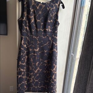 Elie Tahari Elegant Black and Brown Patterned Dress